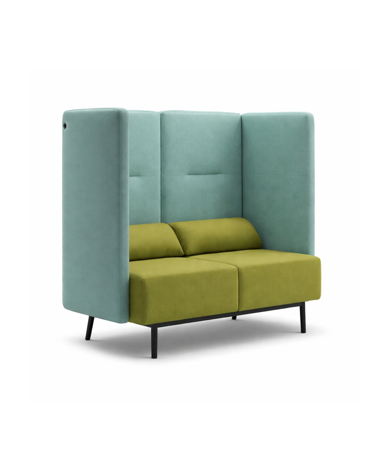 Divano rifugio a due posti con fianchi e schienale alti 1510mm