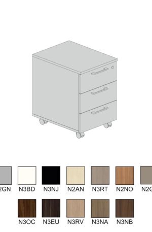 Cassettiera 3 cassetti su ruote