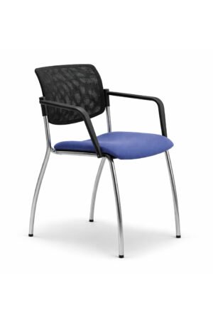 Seduta attesa con schienale in rete e seduta imbottita e rivestita