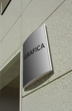 Pannello a muro per esterni con grafica, per segnaletica ed orientamento