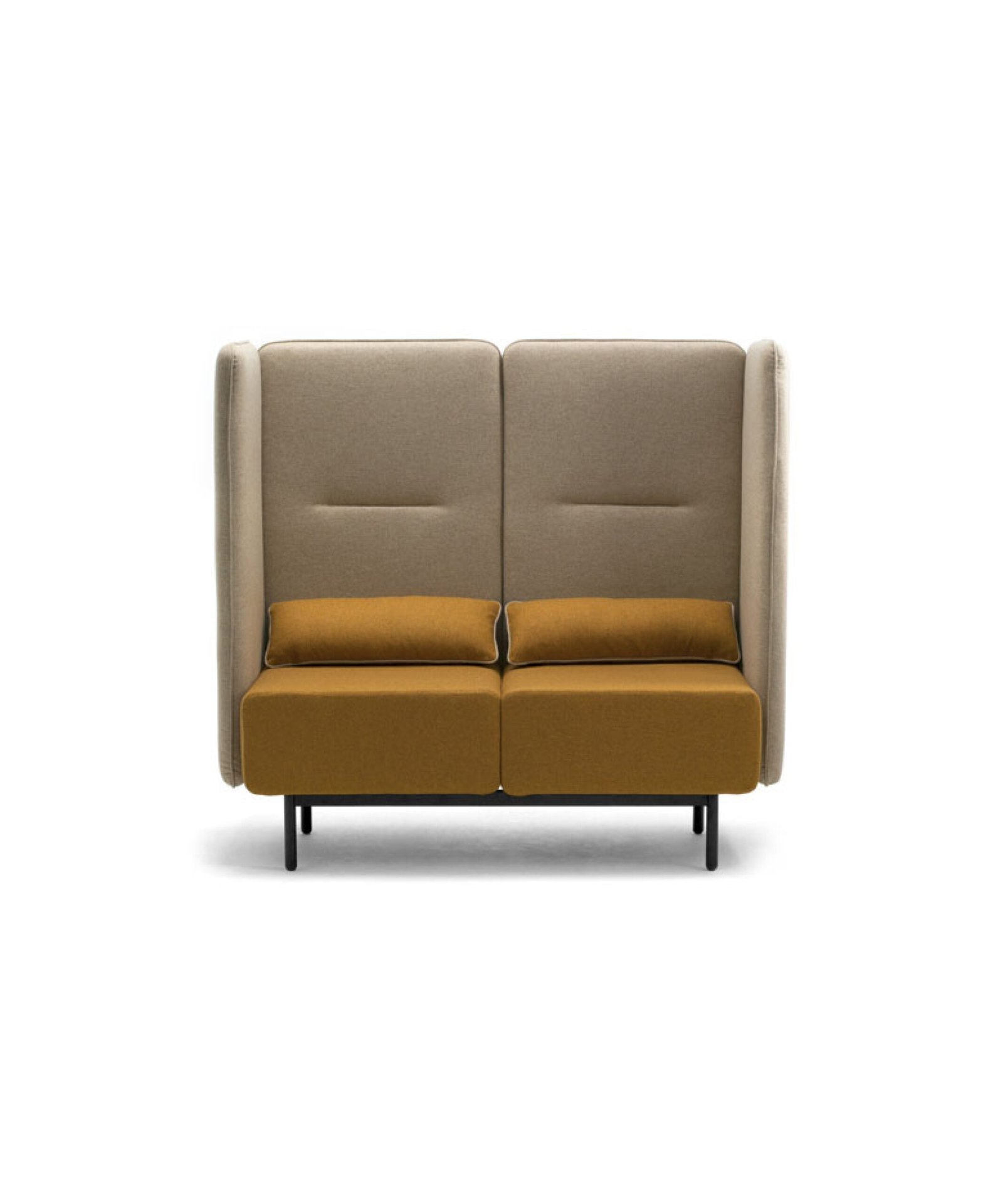 Divano 2 posti con fianchi e schienali alti 870mm