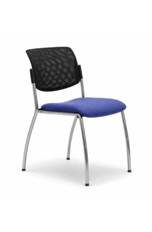 Seduta attesa con schienale in rete e seduta imbottita e rivestita