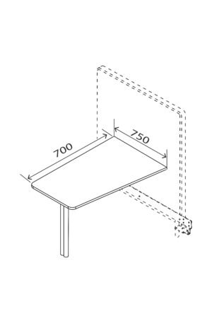 Tavolo per pannello piano tavolo in bilaminato bianco